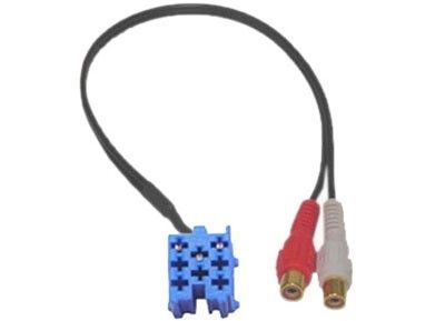 RTA Audio adapterkabel 2x RCA F - 8-polig blauw mini iso aux 0.1m