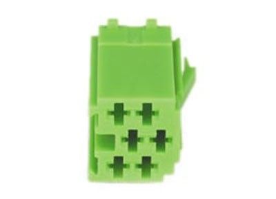 RTA connector mannelijk, 6-polig groen MINI ISO, 10 stuks