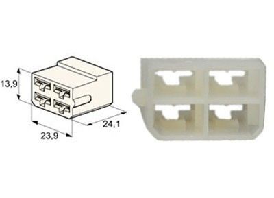RTA connector , 4-polig voor 6,35 MM term., 25 stuks. 25x017.121-3