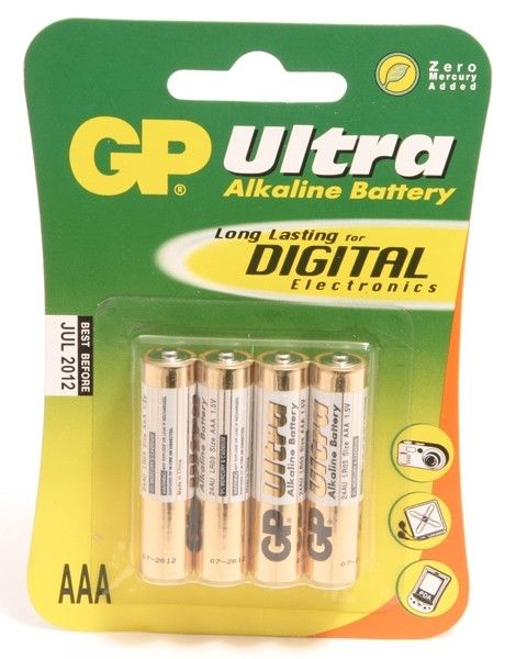 GP Ultra Alkaline LR03 (AAA) blister 4 (24A)