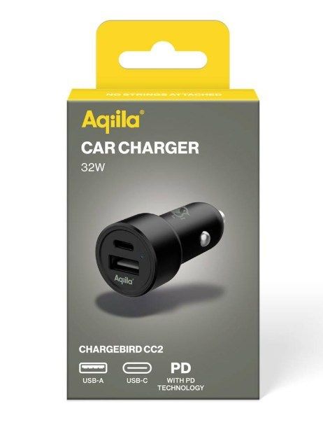 Aqiila Chargebird CC2 autolader 32 W met USB-C en USB-A