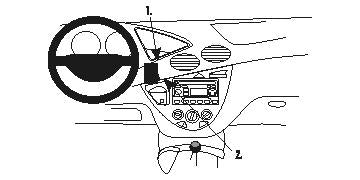 Brodit Extra-strength ProClip 213029 voor Ford Focus 1999-2004 - productfoto zwarte ABS montagebasis