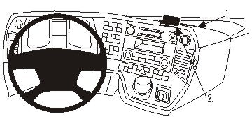 Brodit Extra-strength ProClip 213476 voor Mercedes Benz Arocs 2014-2019, Mercedes Benz Antos 2013-2019 en Mercedes Benz Actros 4 2013-2019 - productfoto zwarte ABS montagebasis