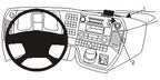 Brodit Extra-strength ProClip 213476 voor Mercedes Benz Arocs 2014-2019, Mercedes Benz Antos 2013-2019 en Mercedes Benz Actros 4 2013-2019 - productfoto zwarte ABS montagebasis