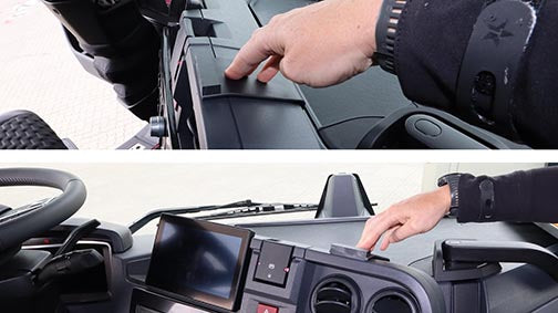 Brodit Extra-strength ProClip 213585 voor Renault T 2013-2026, Renault K 2013-2026 en Renault C 2013-2026 - montagepositie op dashboard