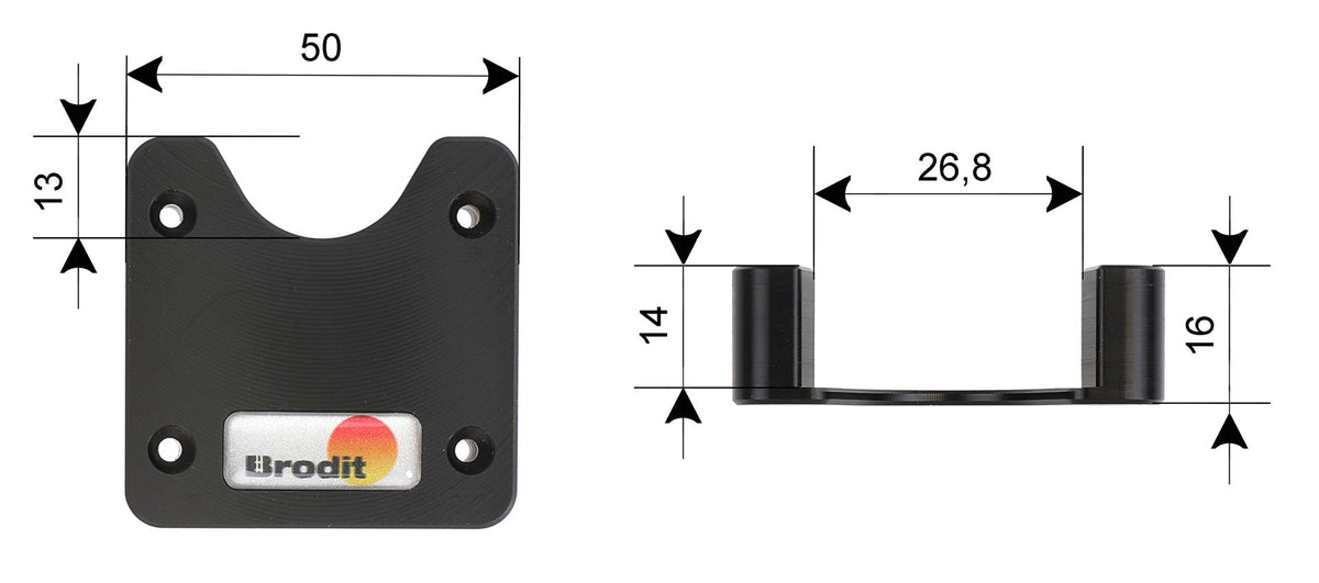 Brodit universele slot button mount | 215497 - productfoto 3