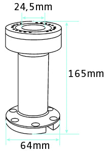 Brodit pedestal mount kabeldoorvoer draaibaar 215 mm | 215574 - productfoto 2