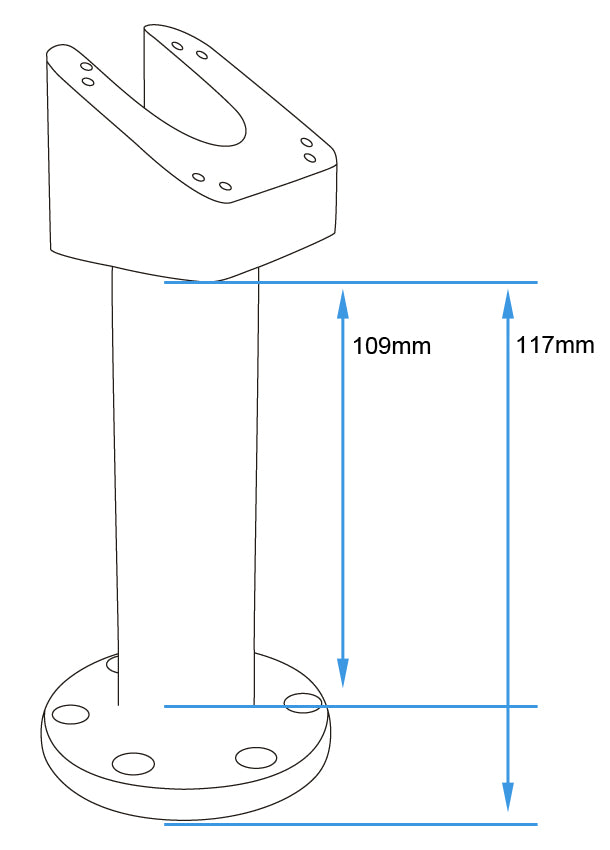 Brodit pedestal mount draaibaar met schuin topdeel | 215819 - productfoto 3