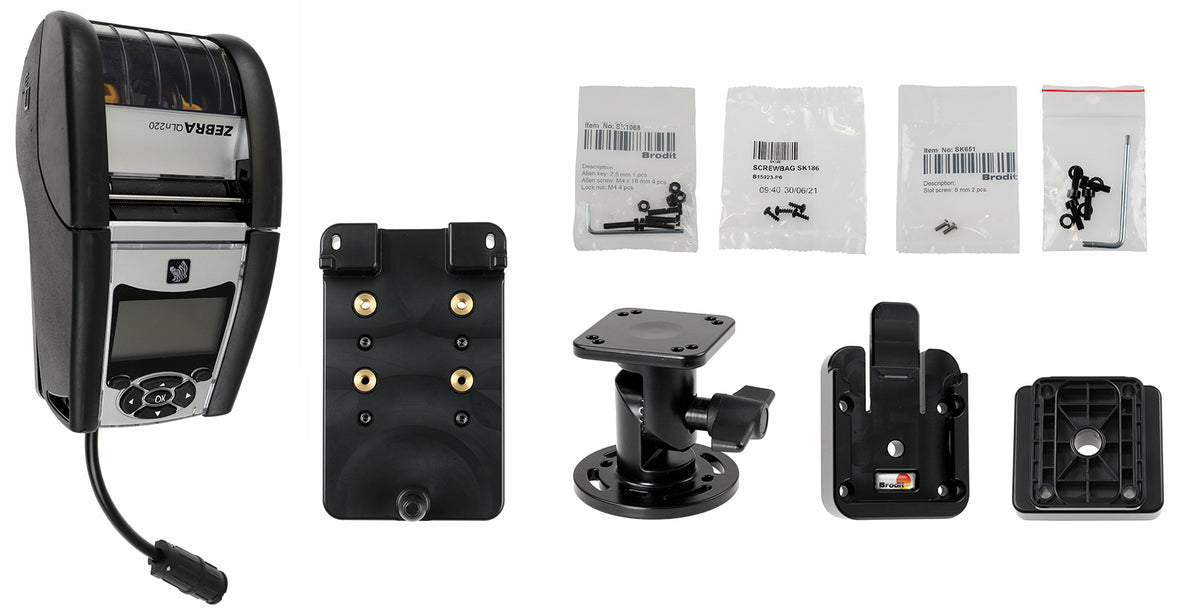 Brodit MultiMoveClip set voor Zebra ZQ620 Plus, Zebra ZQ620 en Zebra Z - productfoto 1
