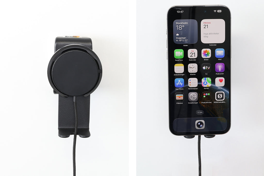 Brodit magnetische telefoonhouder Qi2.2 25W met draaivoet, steun en adapter | 217308 - productfoto 4