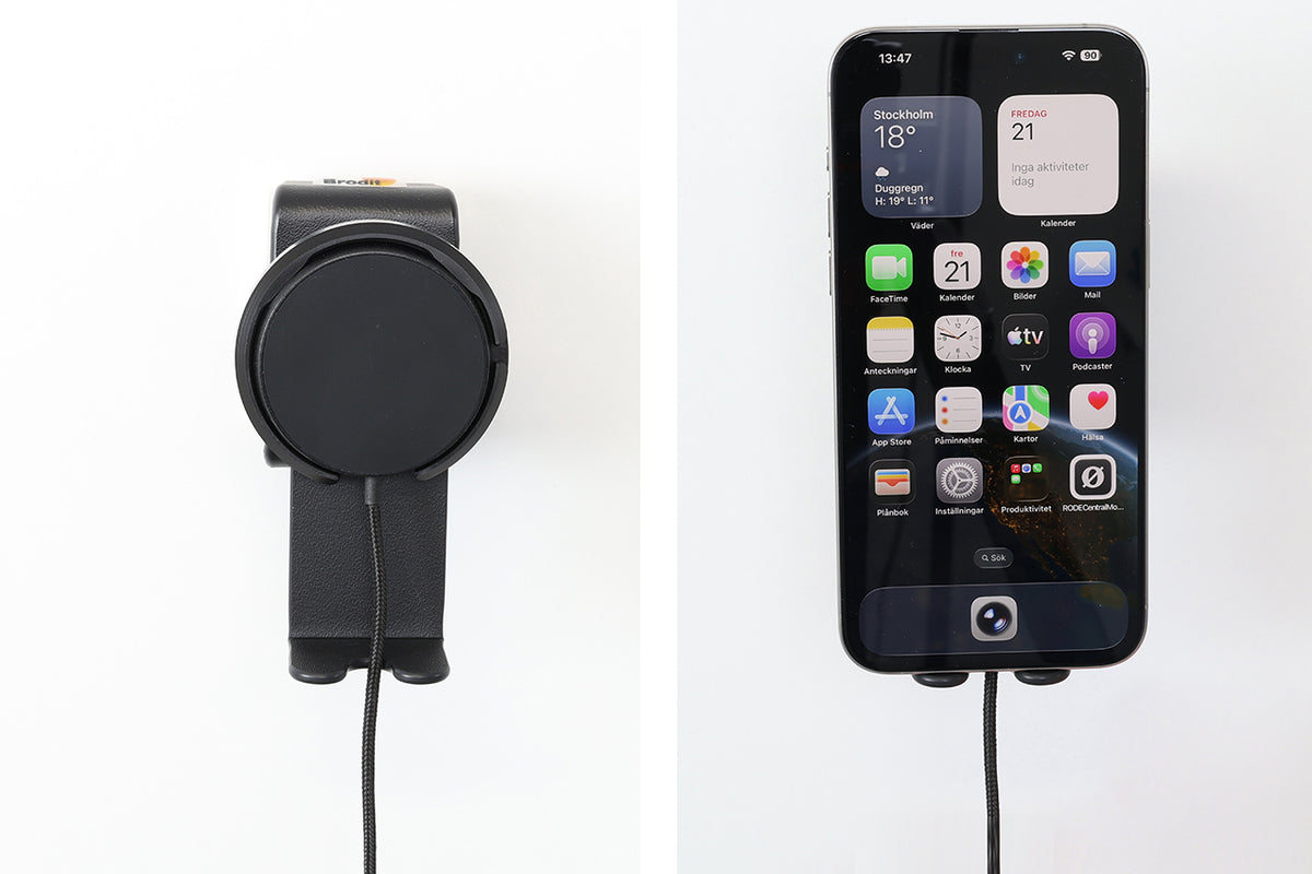 Brodit magnetische telefoonhouder Qi2.2 25W met draaivoet, steun en adapter | 217308 - productfoto 4