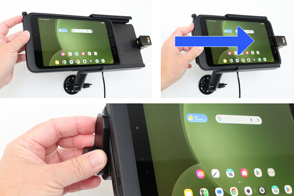 Brodit USB-C 3.1 houder Samsung Tab Active 5 met originele hoes en borgvergrendeling (spring-lock) | 217322 – foto 3