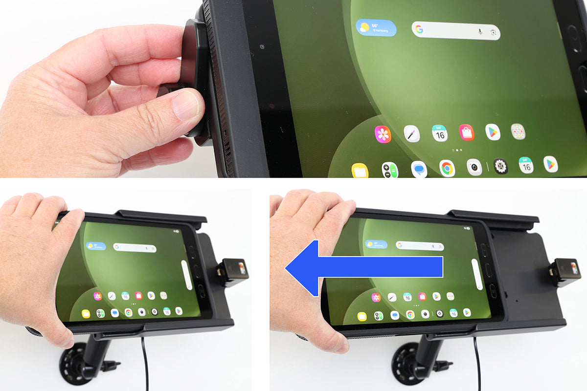 Brodit USB-C 3.1 houder Samsung Tab Active 5 met originele hoes en borgvergrendeling (spring-lock) | 217322 – foto 4
