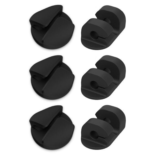 Scosche kabelclips met plakbevestiging - 6 stuks zwart