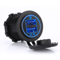 m-use Lader 12/24V inbouw plug Ø 28mm 2.4A 2x usbA klep (QC 3.0)