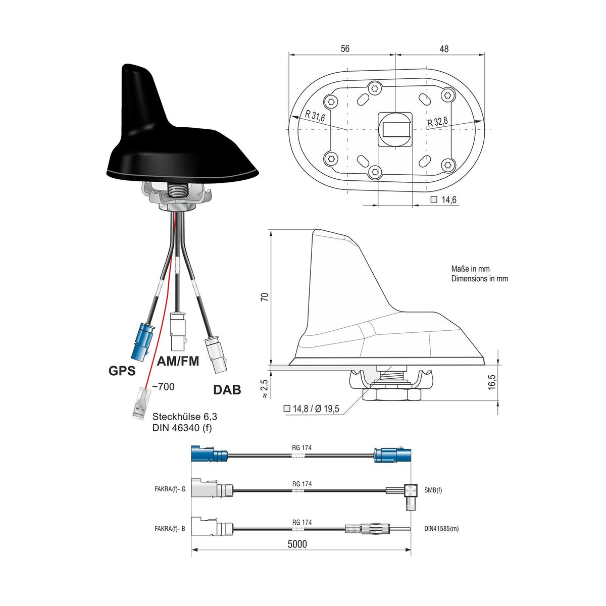 Combi- en multifunctionele antennes 24033785.02 voor universele toepassing