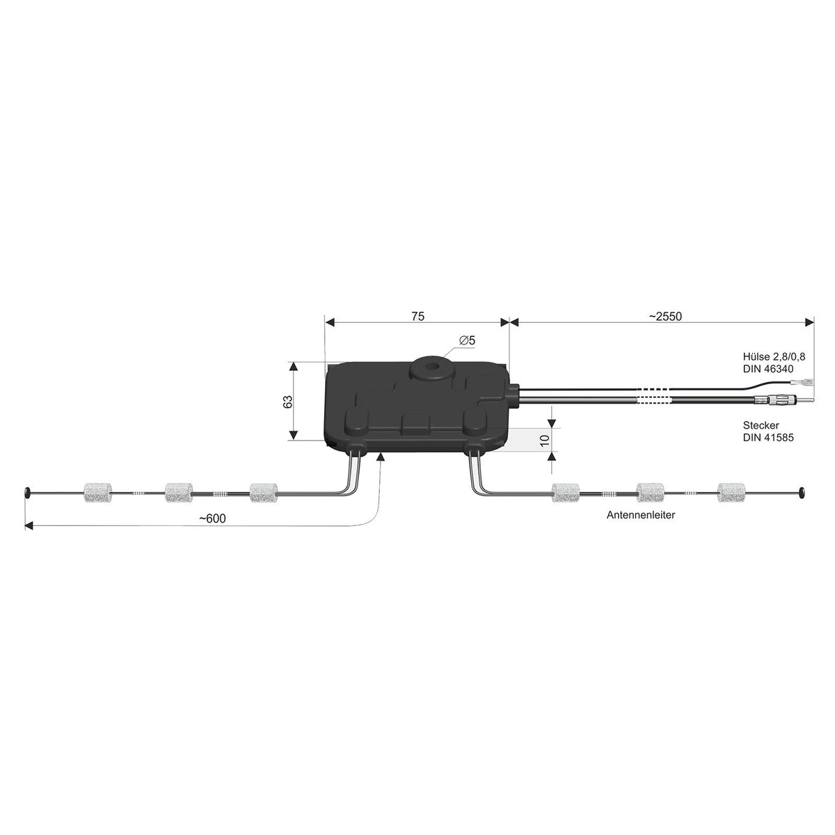 AM-FM- en DAB-antennes 24035010.01 voor universele toepassing