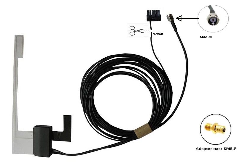 AM-FM- en DAB-antennes 24990001 voor universele toepassing