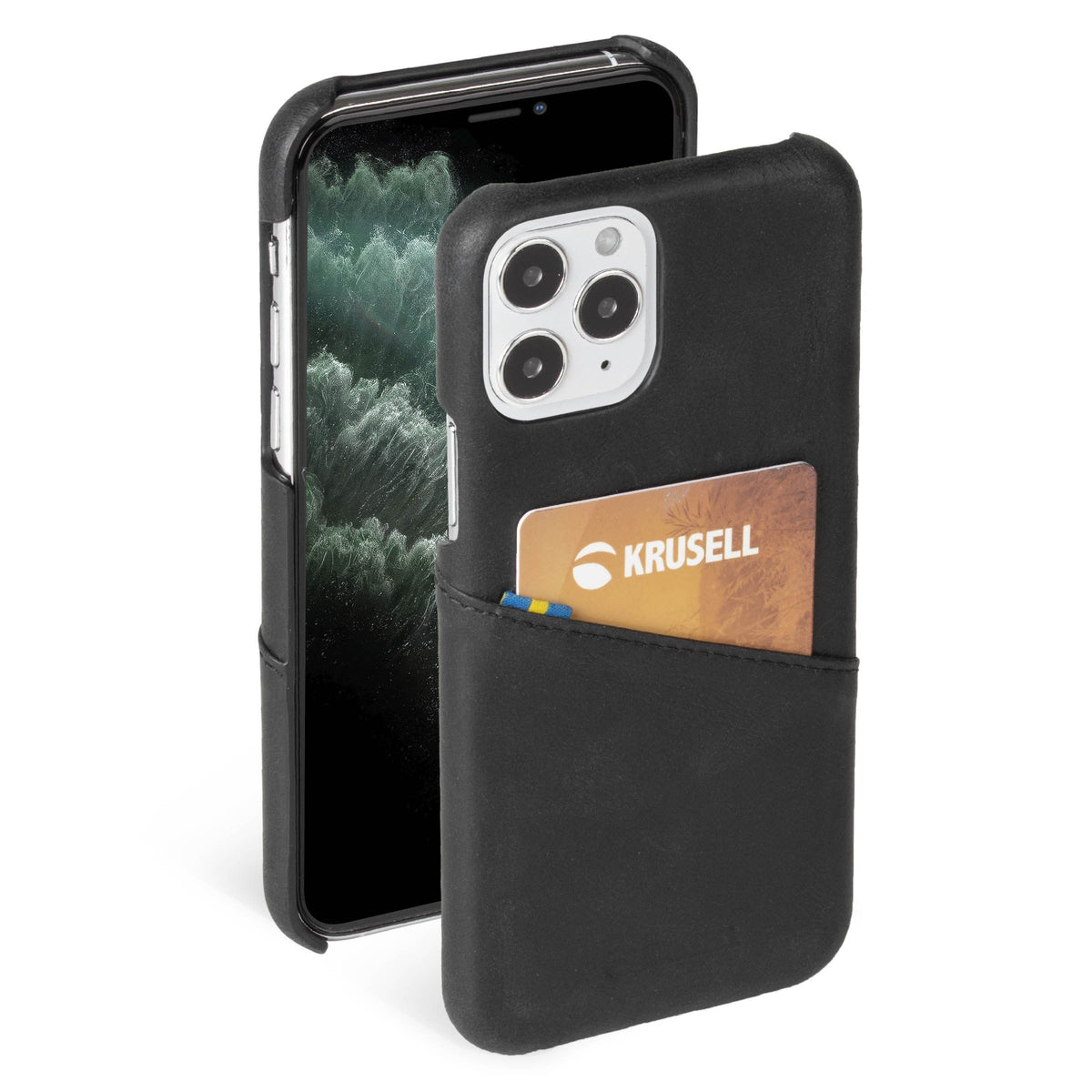 Krusell Sunne CardCover Apple iPhone 12/12 Pro - zwart voor Apple iPhone 12 (2020)