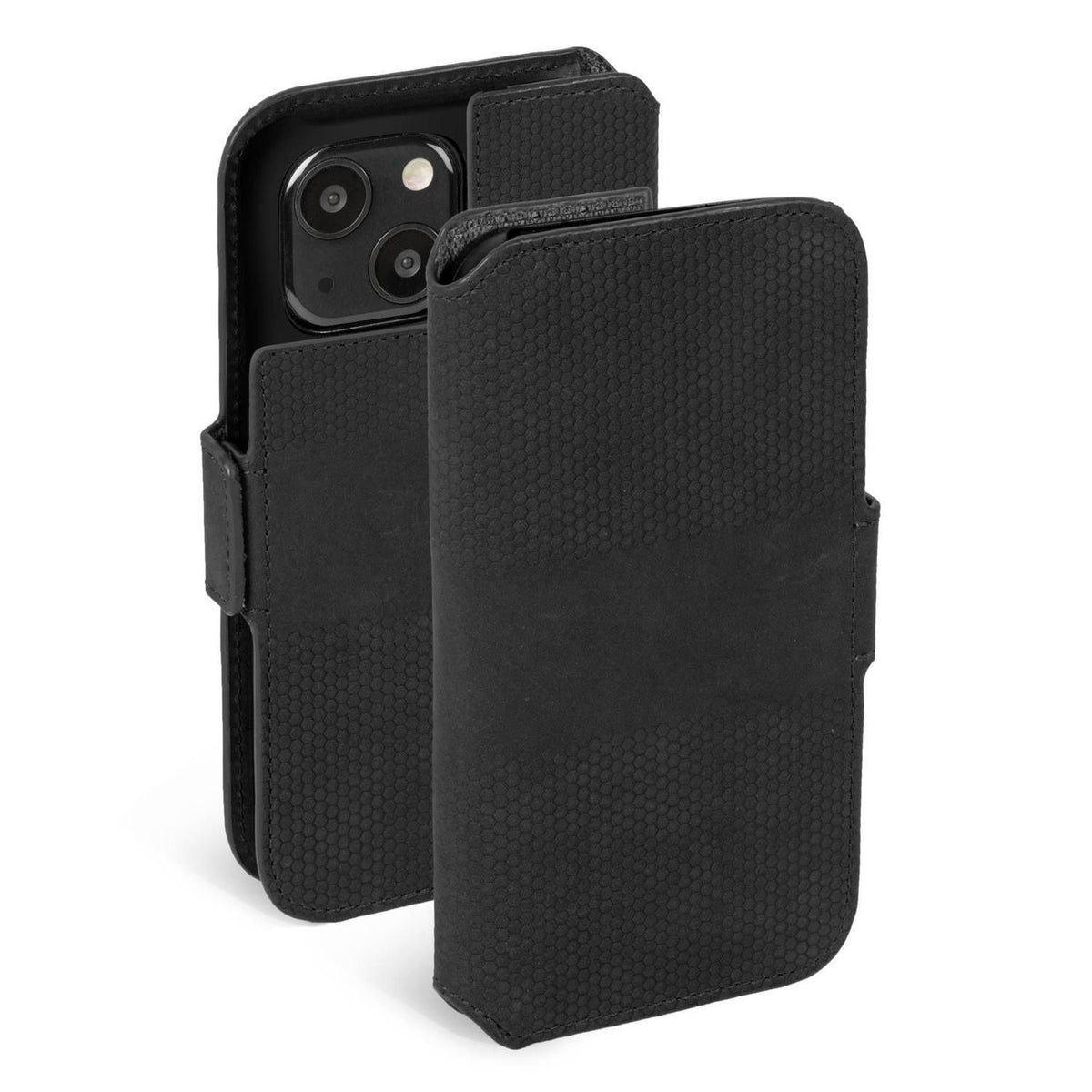 Krusell Leather Phone Wallet Apple iPhone 13 - zwart voor Apple iPhone 13 (2021)