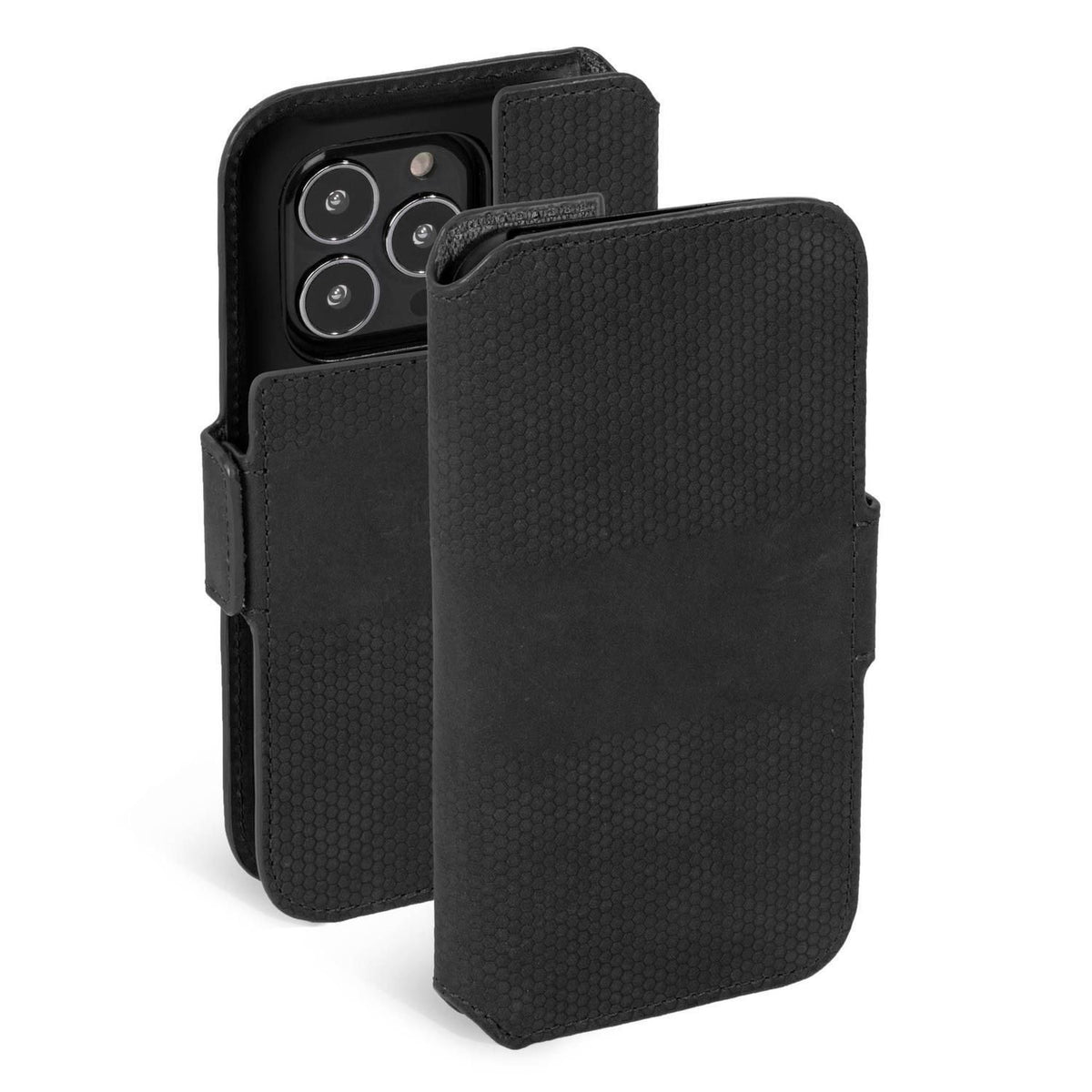 Krusell Leather Phone Wallet Apple iPhone 13 Pro - zwart voor Apple iPhone 13 Pro (2021)