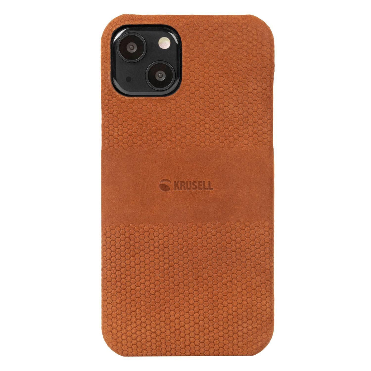 Krusell Leather Cover Apple iPhone 13 - cognac voor Apple iPhone 13 (2021)