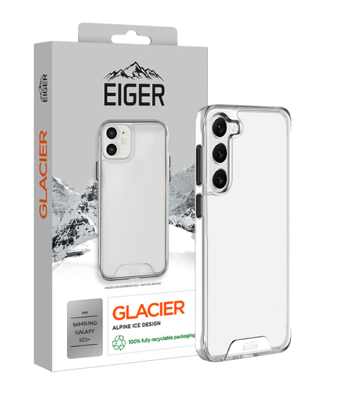 Eiger Glacier Case Samsung Galaxy S23 Plus - transparant voor Samsung Galaxy S23 Plus (2023) (USB-C - Qi - PD) | Samsung Galaxy S24 Plus (2024) (USB-C - Qi - PD) | Samsung Galaxy S25 Plus (2025)