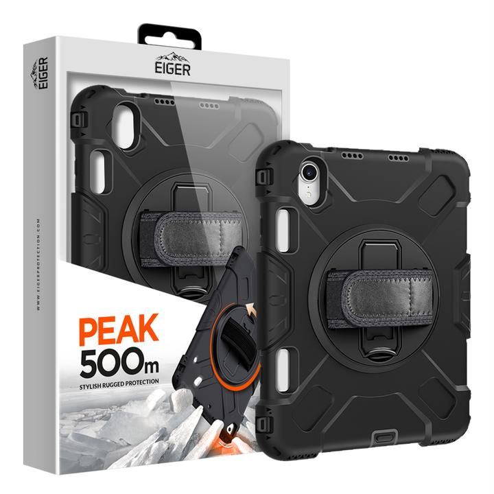 Eiger Peak 500m Apple Mini 2021- zwart voor Apple iPad Mini 6 - 8.3 (2021) (USB-C) | Apple iPad Mini 7 - 8.3 (2024)