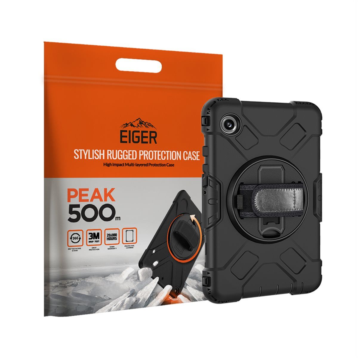 Eiger Peak 500m Samsung Galaxy Tab A9 (2023) - zwart voor Samsung Galaxy Tab A11 8.7 (2025) SM-X133/X135 (USB-C) | Samsung Galaxy Tab A9 8.7 (2023) SM-X110/X115