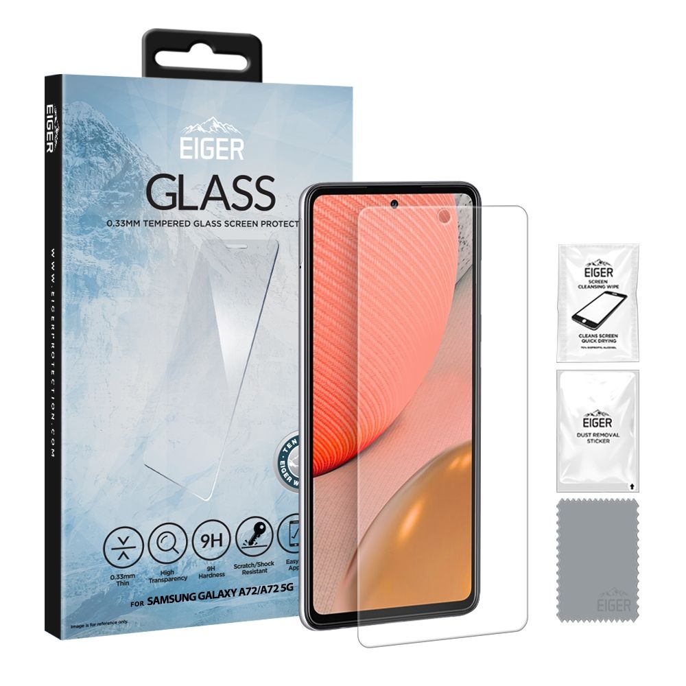 Eiger GLASS Screen Protector Samsung Galaxy A72- transparant voor Samsung Galaxy A72 (2021)