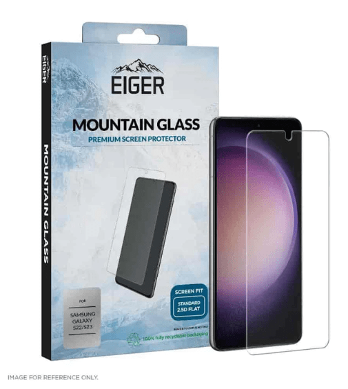 Eiger GLASS Screen Protector Samsung Galaxy S23 - transparant voor Samsung Galaxy S22 5G (2022) (USB-C - Qi - PD) | Samsung Galaxy S23 (2023) (USB-C - Qi - PD) | Samsung Galaxy S24 (2024) (USB-C - Qi - PD) | Samsung Galaxy S25 (2025)