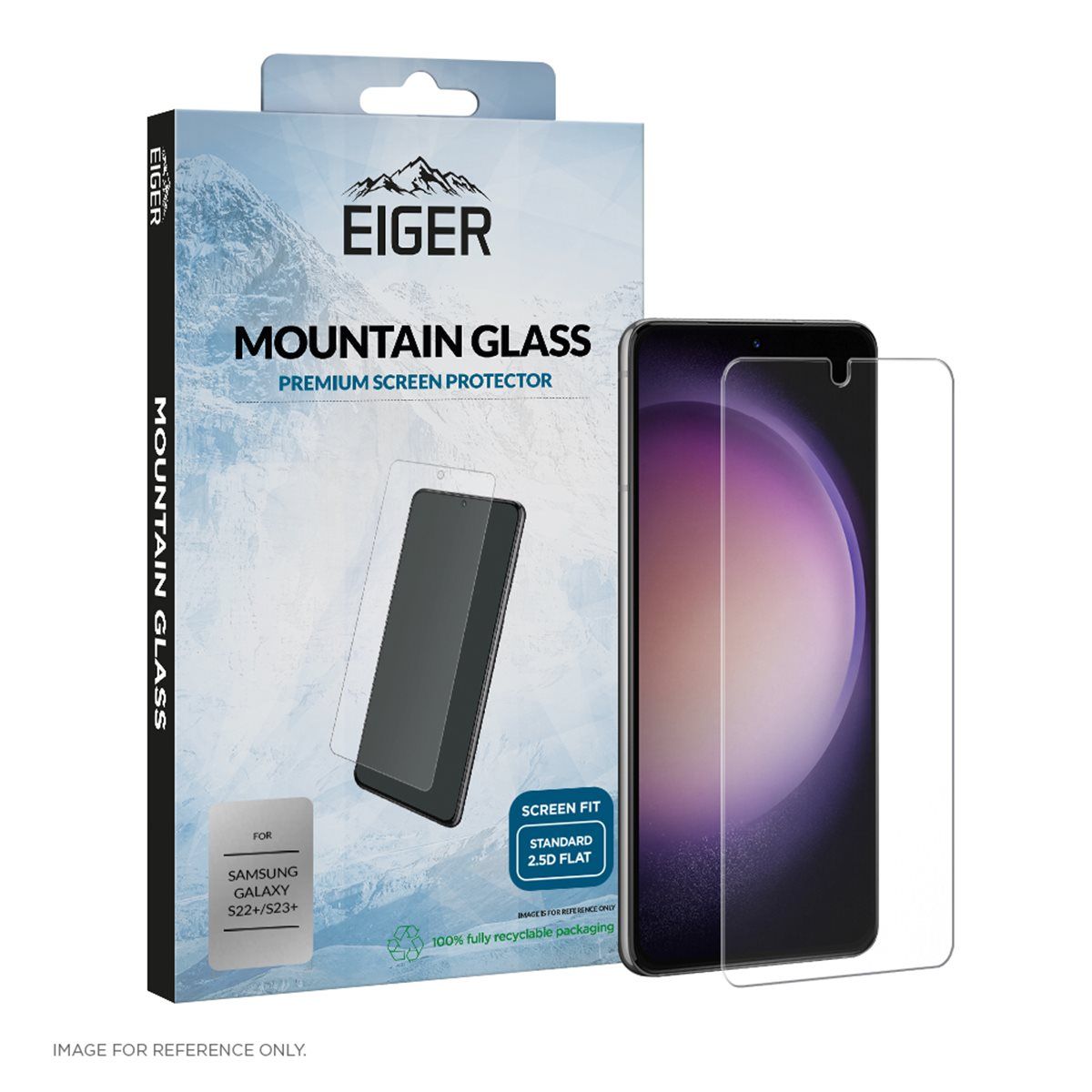 Eiger GLASS Screen Protector Samsung Galaxy S22 Plus/23 Plu. voor Samsung Galaxy S22 Plus 5G (2022) USB-C - Qi - PD) | Samsung Galaxy S23 Plus (2023) (USB-C - Qi - PD) | Samsung Galaxy S24 Plus (2024) (USB-C - Qi - PD) | Samsung Galaxy S25 Plus (2025)