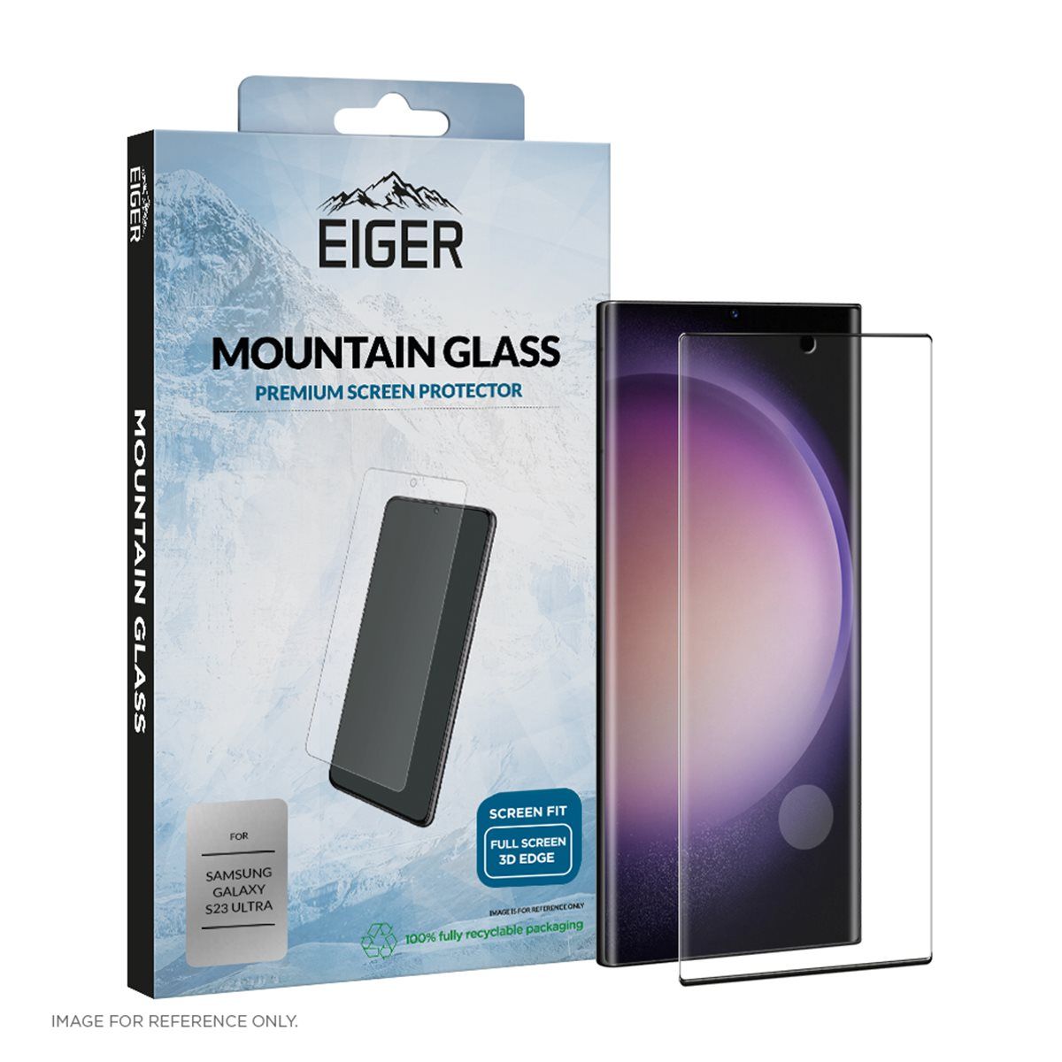 Eiger GLASS Screen Protector Samsung Galaxy S23 Ultra voor Samsung Galaxy S23 Ultra (2023) (USB-C - Qi - PD) | Samsung Galaxy S24 Ultra (2024) (USB-C - Qi - PD) | Samsung Galaxy S25 Ultra (2025)