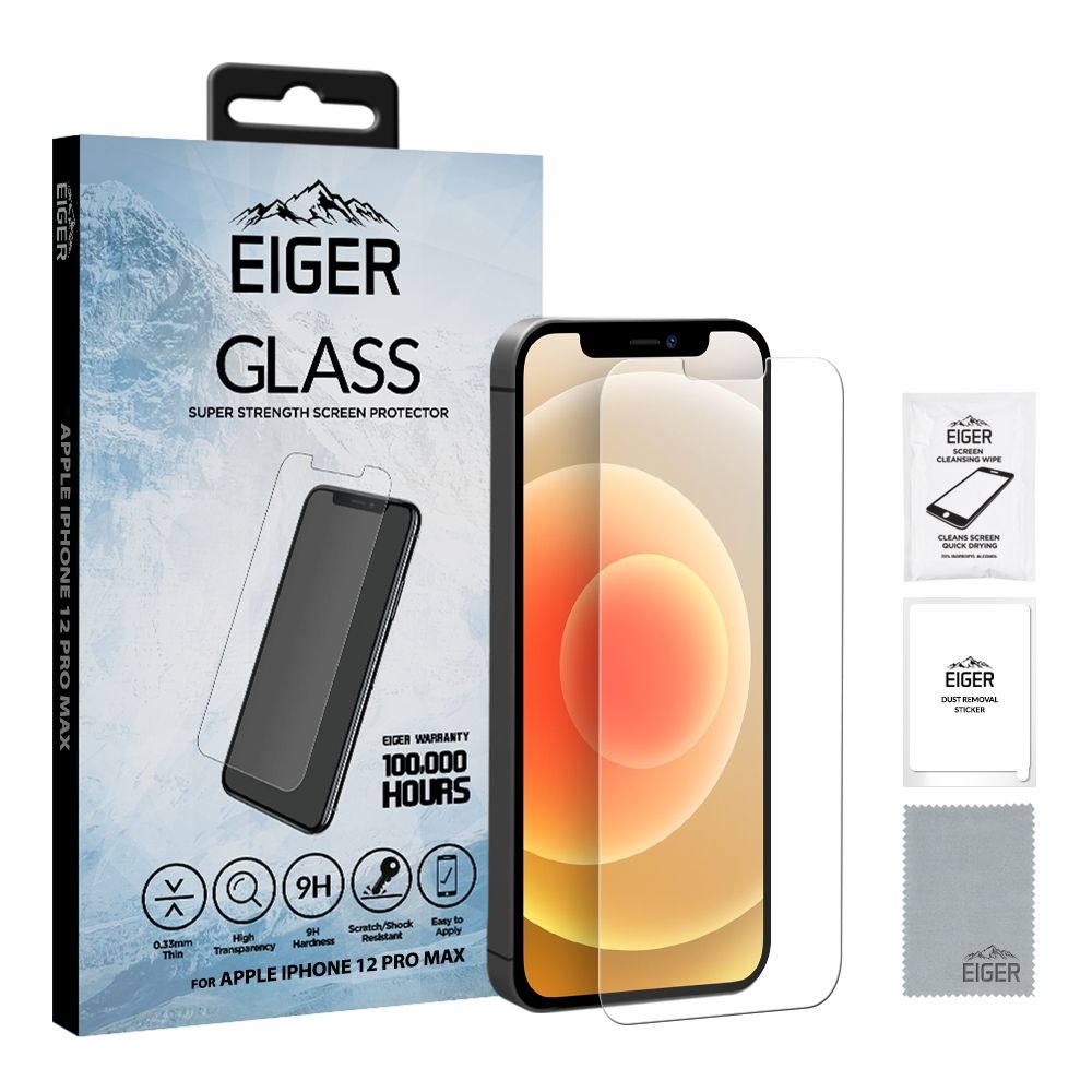 Eiger GLASS Screen Protector Apple iPhone 12 Pro Max- transparant voor Apple iPhone 12 Pro Max (2020)