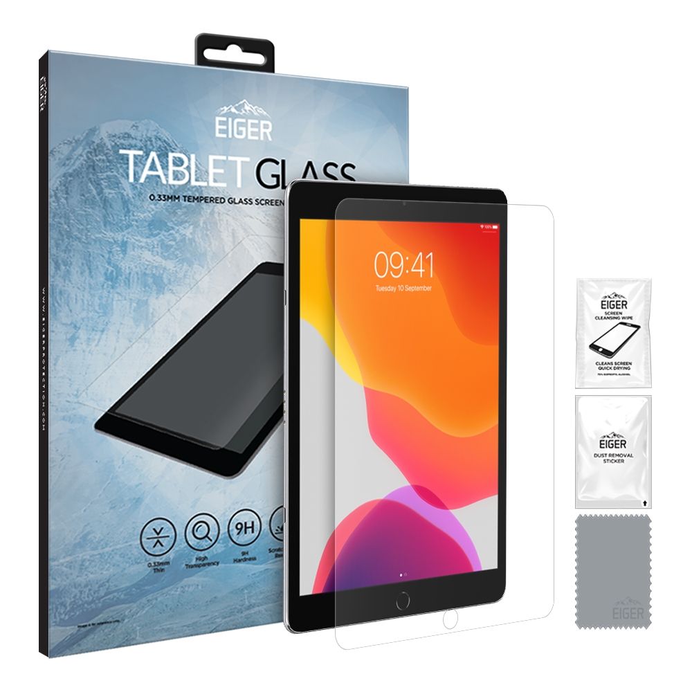 Eiger GLASS Screen Protector Apple iPad 10.2 2019/2020-transparant voor Apple iPad 10.2 (2019) (7th Gen) (Lightning) | Apple iPad 10.2 (2020) (8th Gen) (Lightning) | Apple iPad 10.2 (2021) (9th Gen) (Lightning)