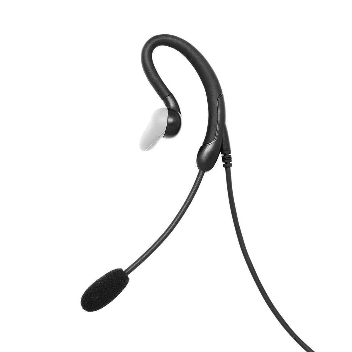 CEECOACH monoheadset met zwanenhalsmicrofoon en 3,5mm-aansluiting - zwart