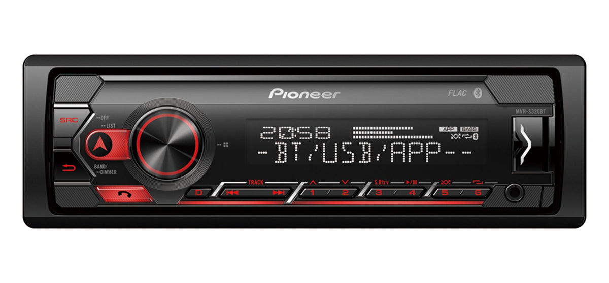 Pioneer MVH-S320BT Receiver 1DIN USB/Spotify/BT rood - afbeelding 1