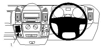Brodit Extra-strength ProClip 313473 voor Citroen Jumper 2007-2024, Fiat Ducato 2007-2021 e.a. - montagepositie op dashboard
