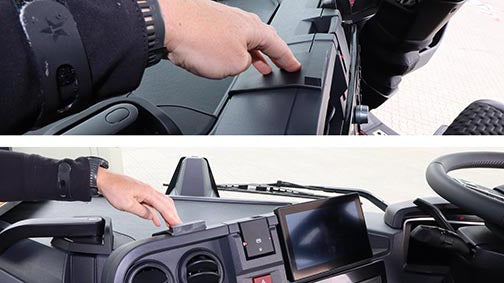 Brodit Extra-strength ProClip 313585 voor Renault T 2013-2026, Renault K 2013-2026 en Renault C 2013-2026 - montagepositie op dashboard