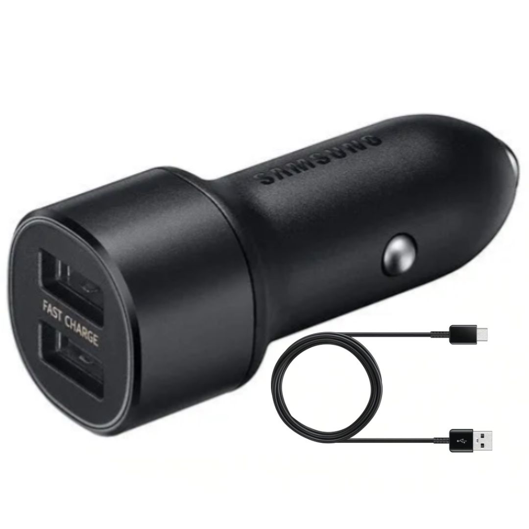 Samsung EP-L1100WBEGEU 2x USB-A + USB-C zwart 12/24V-autolader
