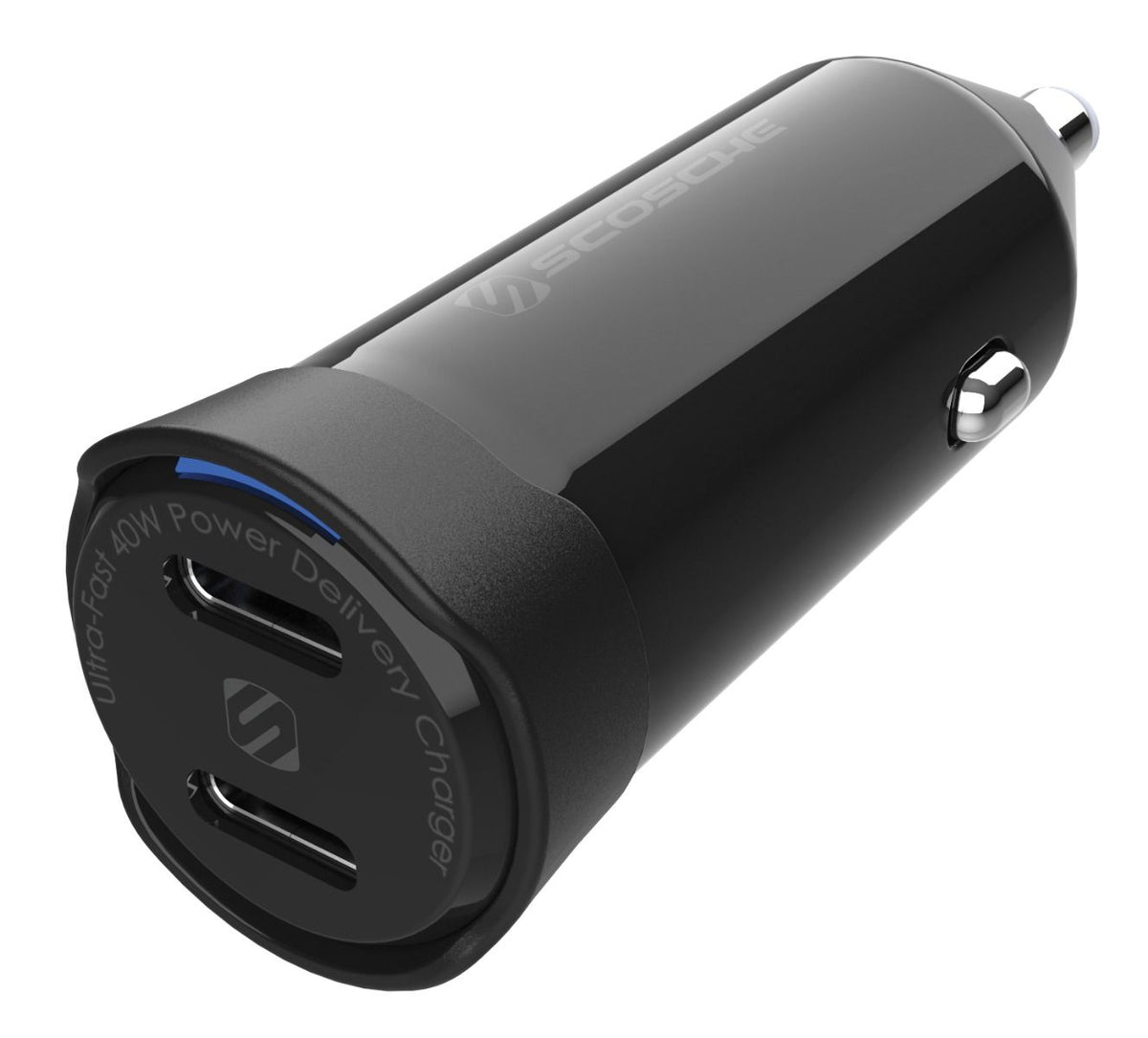 Scosche 40W 2x USB-C PD 3.0 zwart 12/24V-autolader