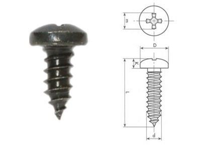 RTA Zelftappende schroeven DIN7981 , 4,2 x 9,5 mm zwart, 100 st