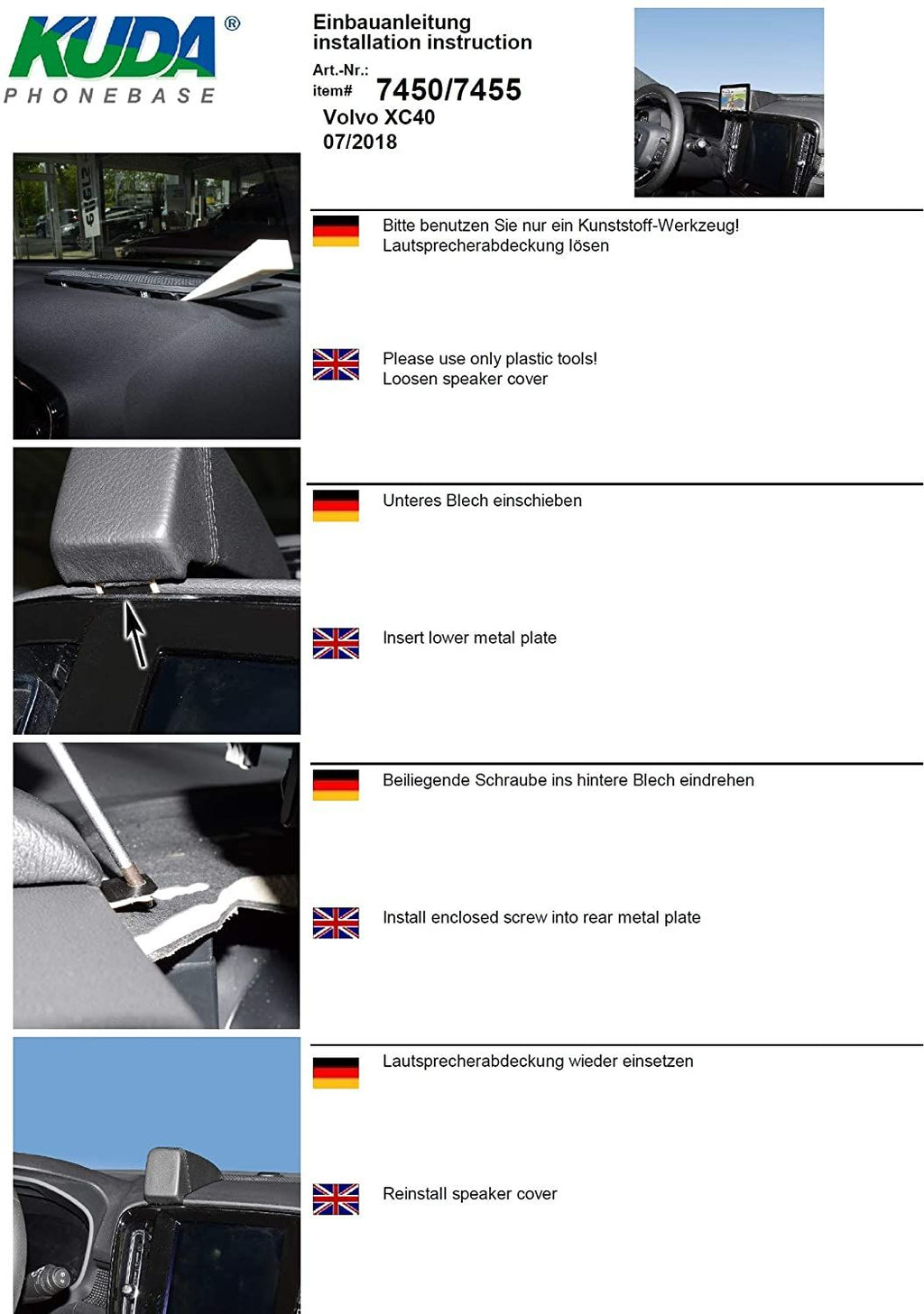 Kuda console voor Volvo EC40 / XC40 – 520007455 – productafbeelding 2