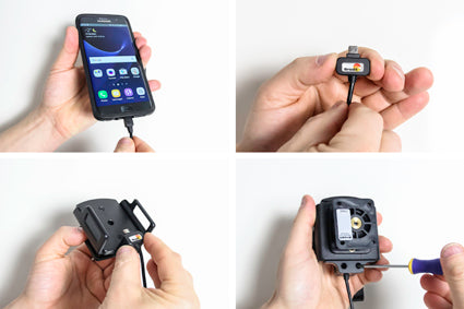 Brodit verstelbare actieve telefoonhouder met Micro-USB 62-77 mm | 521622 - productfoto 2