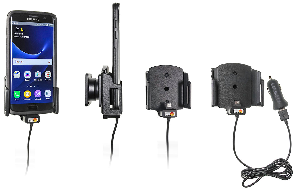 Brodit verstelbare actieve telefoonhouder met Micro-USB 62-77 mm | 521622 - productfoto 1