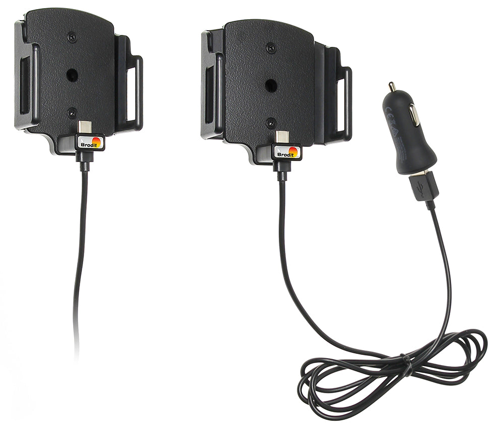 Brodit verstelbare actieve telefoonhouder met USB-C 62-77 mm | 521842 - productfoto 1