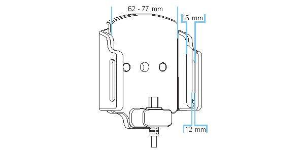 Brodit verstelbare actieve telefoonhouder vaste installatie 62-77 mm | 527842 - productfoto 7