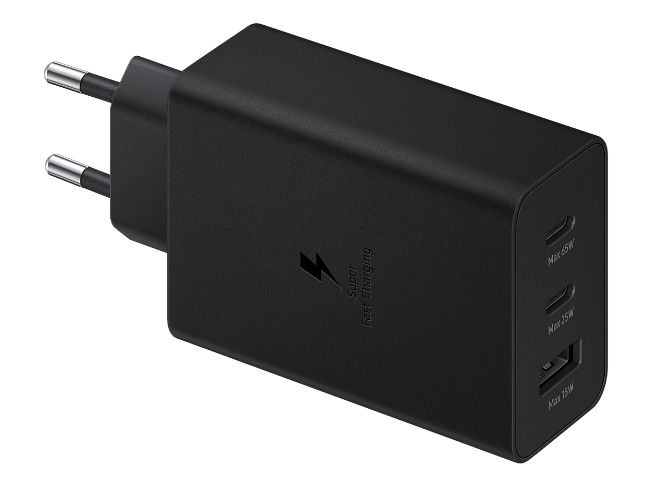 Samsung EP-T6530NBEGEU 65W 1xusbA 2x USB-C zwart 230V-lader
