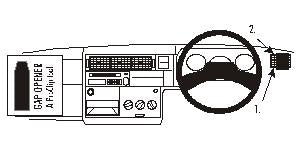 Brodit ProClip 602852 voor Volkswagen T4 Transporter/Pickup 1996-2002 en Volkswagen Caravelle 1996-2003 - montagepositie op dashboard
