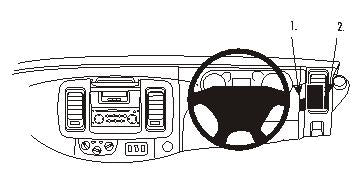 Brodit ProClip 603198 voor Nissan Primastar 2002-2014, Opel Vivaro 2002-2014 e.a. - productfoto zwarte ABS montagebasis